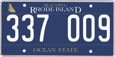 RI license plate 337009