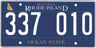 RI license plate 337010