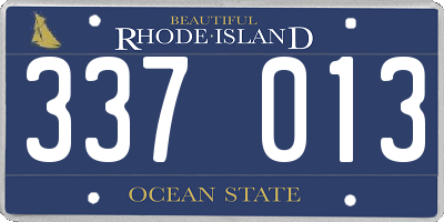 RI license plate 337013