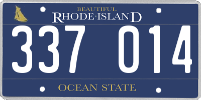 RI license plate 337014