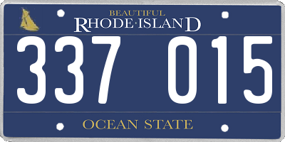 RI license plate 337015