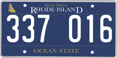 RI license plate 337016