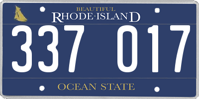 RI license plate 337017