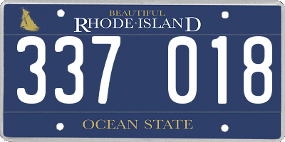 RI license plate 337018