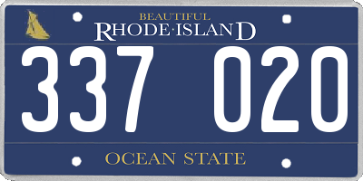 RI license plate 337020