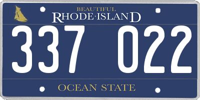 RI license plate 337022