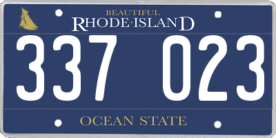 RI license plate 337023