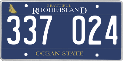 RI license plate 337024
