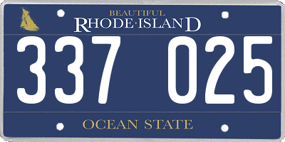 RI license plate 337025