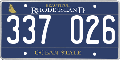 RI license plate 337026