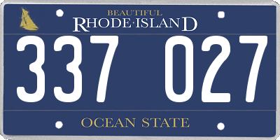 RI license plate 337027