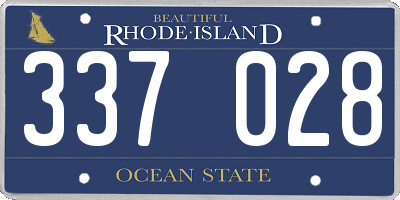 RI license plate 337028