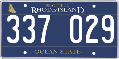 RI license plate 337029