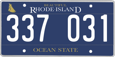 RI license plate 337031