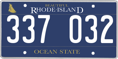 RI license plate 337032