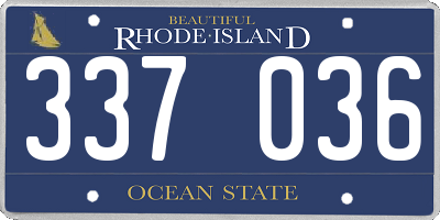 RI license plate 337036