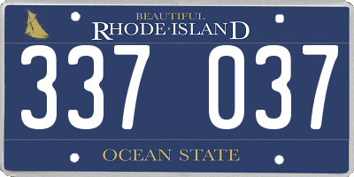 RI license plate 337037