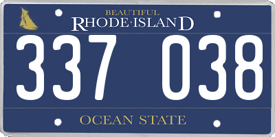 RI license plate 337038