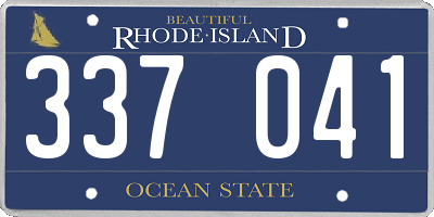 RI license plate 337041