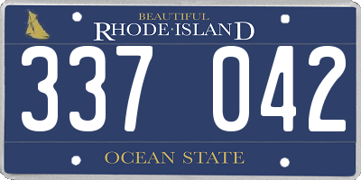 RI license plate 337042