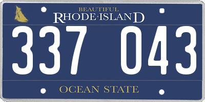 RI license plate 337043
