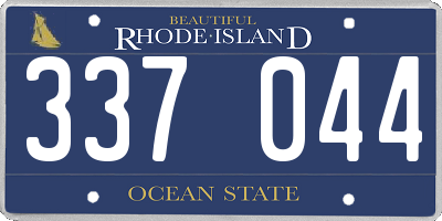 RI license plate 337044
