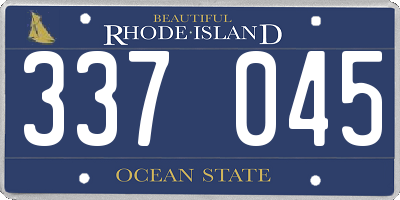 RI license plate 337045