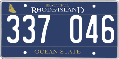 RI license plate 337046