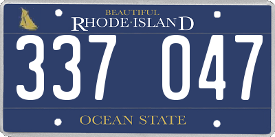 RI license plate 337047