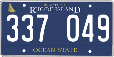 RI license plate 337049
