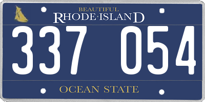 RI license plate 337054