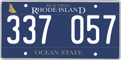 RI license plate 337057