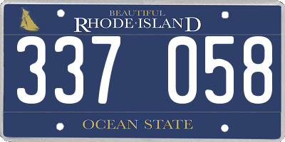 RI license plate 337058