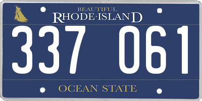RI license plate 337061