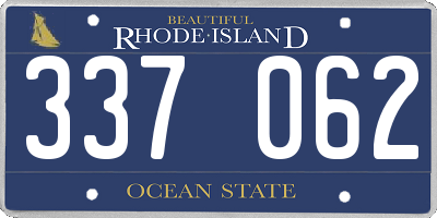 RI license plate 337062