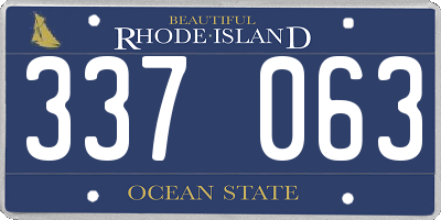 RI license plate 337063