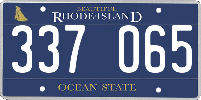 RI license plate 337065