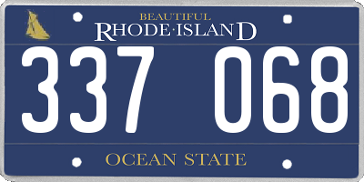RI license plate 337068
