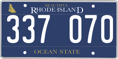 RI license plate 337070