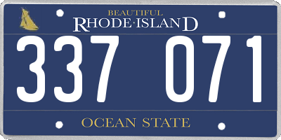 RI license plate 337071