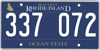 RI license plate 337072