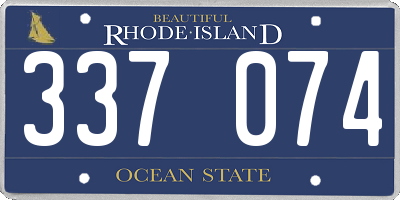 RI license plate 337074