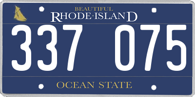 RI license plate 337075