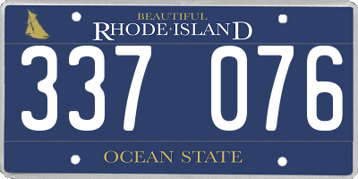 RI license plate 337076
