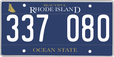 RI license plate 337080