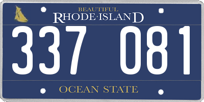 RI license plate 337081