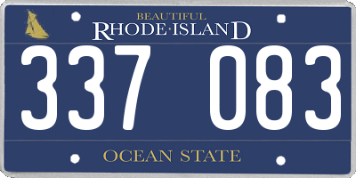 RI license plate 337083