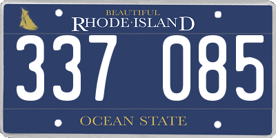 RI license plate 337085