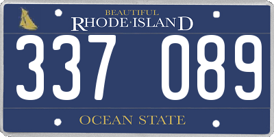 RI license plate 337089