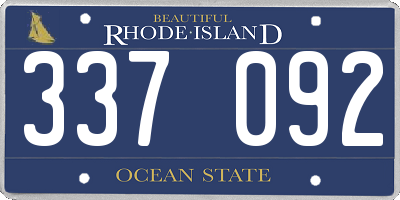 RI license plate 337092